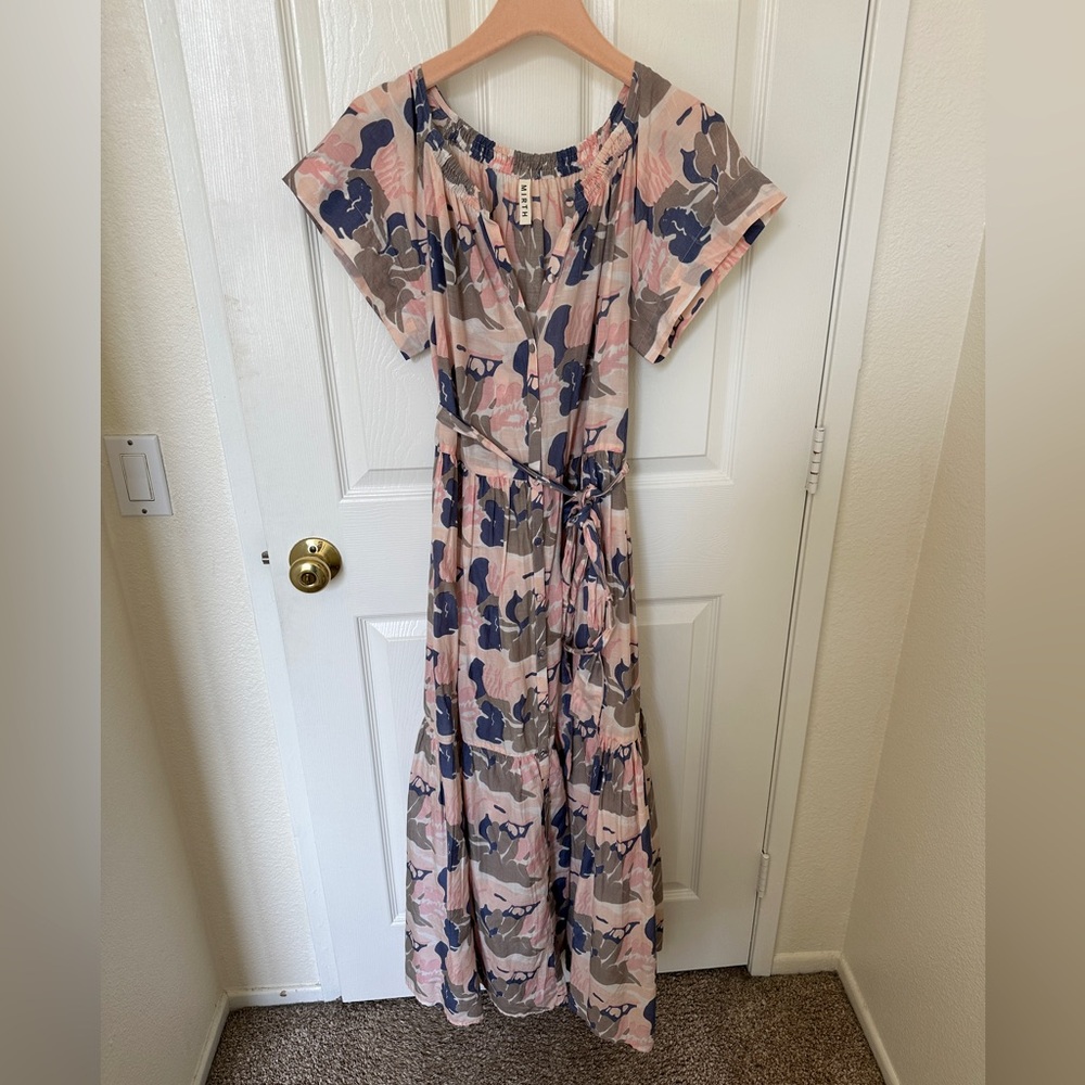 MIRTH Floral Pink and Blue Women's Dress